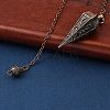 Rack Plating Brass Cone Dowsing Pendulum Pendants AJEW-G064-01-4