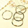 4Pcs 4 Style Natural Indian Agate & Tiger Eye & Seed Beaded Stretch Bracelets Set BJEW-JB09458-5