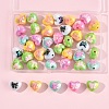 40Pcs UV Plated Acrylic Beads PACR-FS0001-08-7