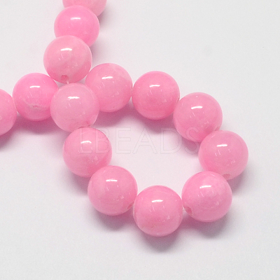 Natural Dyed Yellow Jade Gemstone Bead Strands X-G-R271-10mm-Y02-1