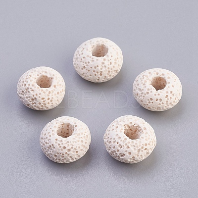 Natural Dyed Lava Rock European Beads G-E477-A11-1