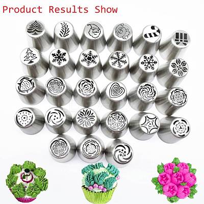 Non-Tarnish Floral Stainless Steel Russian Piping Tips DIY-D036-25P-1