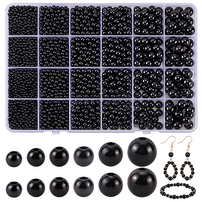 3400Pcs 6 Styles ABS Plastic Imitation Pearl Beads KY-SP0001-51-1