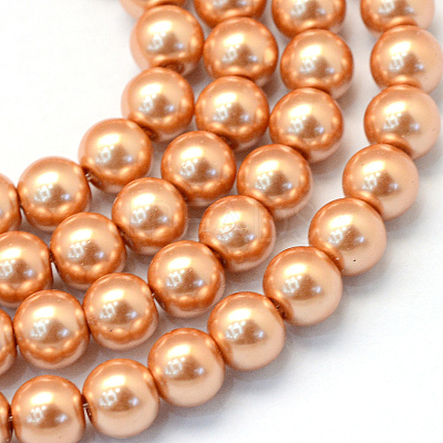 Baking Paint Glass Pearl Round Bead Strands HY-Q003-10mm-33-1