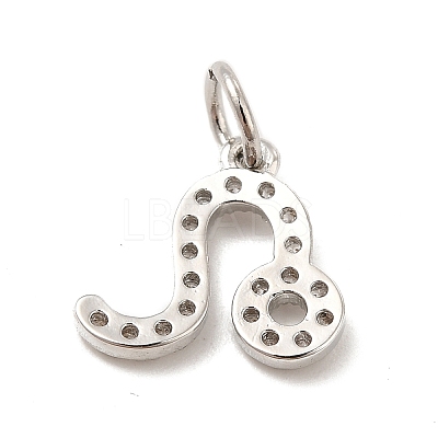 Brass Micro Pave Cubic Zirconia Charms KK-E077-02P-01-1