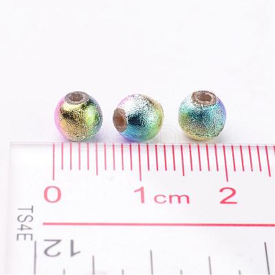 Mixed Colorful Spray Painted Matte Acrylic Round Beads X-PB25P9282-1
