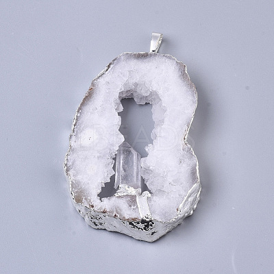 Natural Druzy Agate Big Pendants G-R458-05B-1