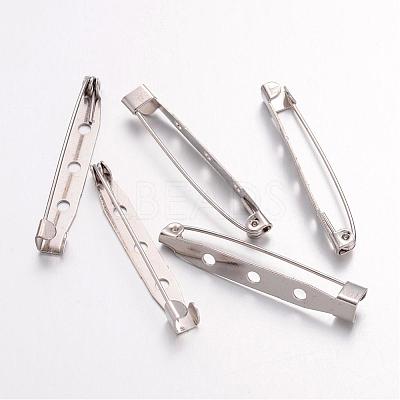 Platinum Plated Iron Brooch Findings X-IFIN-S526-40mm-1