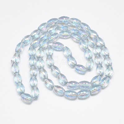 Electroplate Glass Beads Strands EGLA-Q089-A08-1
