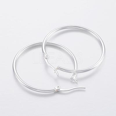 304 Stainless Steel Hoop Earrings EJEW-H327-01E-1