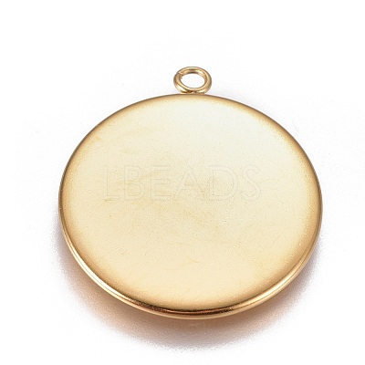 Ion Plating(IP) 304 Stainless Steel Pendant Cabochon Settings LS-STAS-G127-13-25mm-G-1