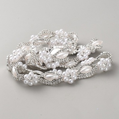Alloy Rhinestone Link Chains LCHA-WH20001-01S-1