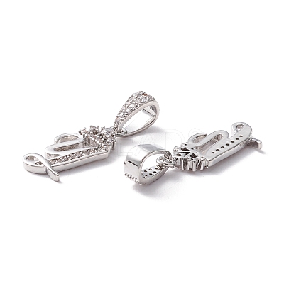 Eco-Friendly Brass Micro Pave Cubic Zirconia Pendants KK-K265-01P-Y-1