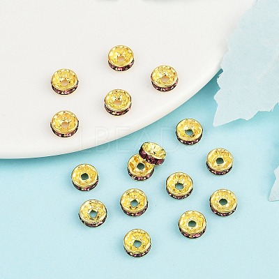 Brass Grade A Rhinestone Spacer Beads RSB038NF-16G-1