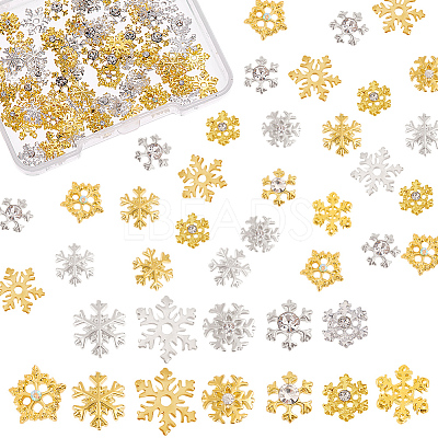 96Pcs 7 Styles Christmas Themed Alloy Cabochons MRMJ-OC0002-34-1