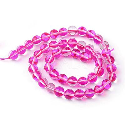 Synthetic Moonstone Beads Strands G-R375-6mm-B01-1