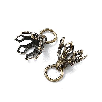 Flower Rack Plating Brass Filigree Bead Cap Bails LS-KK-L102-27AB-1