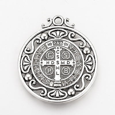 Tibetan Style Alloy Pendants X-TIBEP-Q078-01AS-RS-1