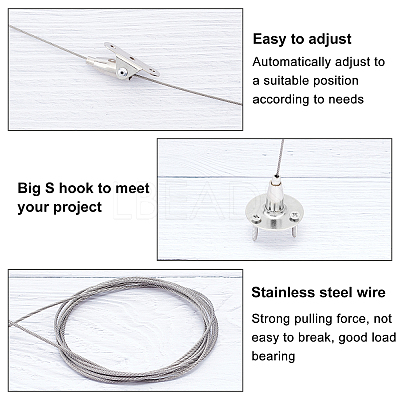 Stainless Steel Adjustable Wall Hooks AJEW-WH0018-88P-1