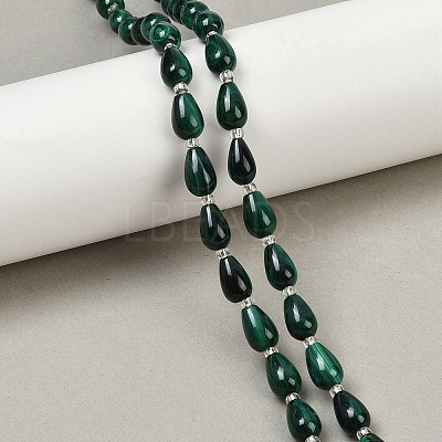 Natural Malachite Beads Strands G-L630-C01-10x6mm-1