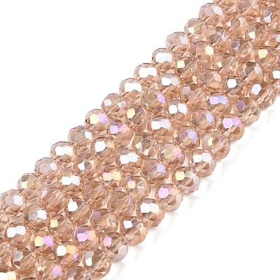 Electroplate Glass Beads Strands EGLA-A044-T4mm-B20-1