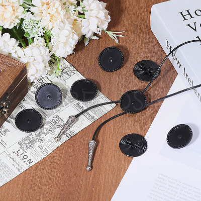 8Pcs Alloy Blank Bolo Tie Round Slider Pack FIND-CA0009-18EB-1