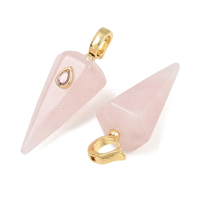 Natural Rose Quartz Pointed Pendants GG-CBA19F2-02G-05-1
