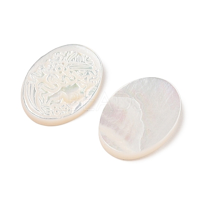 Natural White Shell Carved Cabochons SSHEL-I026-02A-02-1