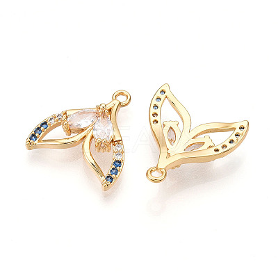Brass Micro Pave Cubic Zirconia Pendants X-KK-N261-103G-1