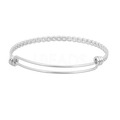 Tarnish Resistant Adjustable 304 Stainless Steel Expandable Bangle Making STAS-I066-01B-1
