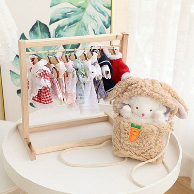 12Pcs Wood Doll Clothes Hangers AJEW-GO0001-22A-1