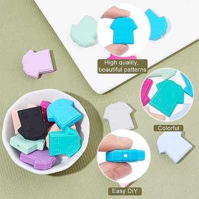 24Pcs 12 Colors Food Grade Eco-Friendly Silicone Focal Beads SIL-CA0001-20-1