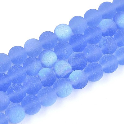 Frosted Transparent Glass Beads Strands LS-GLAA-T032-T6mm-MBB04-1