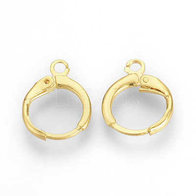 Brass Huggie Hoop Earring Findings X-KK-R071-08G-1