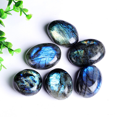 Natural Labradorite Pocket Palm Stone G-PW0003-03A-1