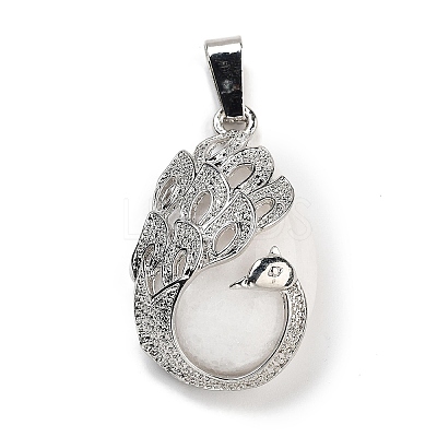 Natural White Jade Teardrop Pendants G-G112-03P-01-1