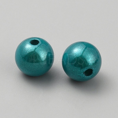 Matte Spray Painted Acrylic Beads OACR-TAC0001-13J-1