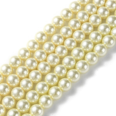 Eco-Friendly Glass Pearl Bead Strands X-HY-A008-8mm-RB003-1