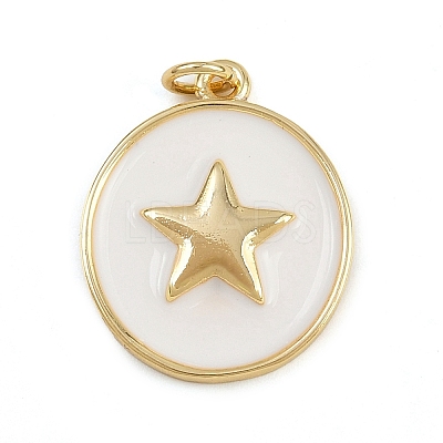 Brass Enamel Pendants KK-C114-23G-02-1