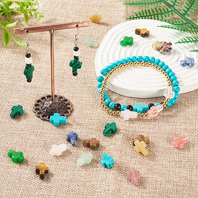 30Pcs 15 Styles Natural & Synthetic Mixed Gemstone Beads G-TA0002-13-1