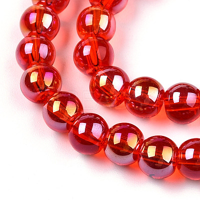 Electroplate Transparent Glass Beads Strands LS-GLAA-T032-T6mm-AB09-1