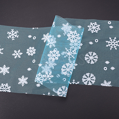 Snowflake Deco Mesh Ribbons OCOR-BC0006-05L-1