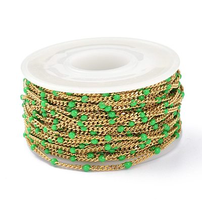 Ion Plating(IP) 304 Stainless Steel Enamel Curb Chains CHS-P013-01G-10-1