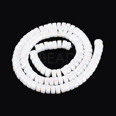 AB Color Plated Opaque Glass Beads Strands GLAA-T026-3x6mm-P10-1
