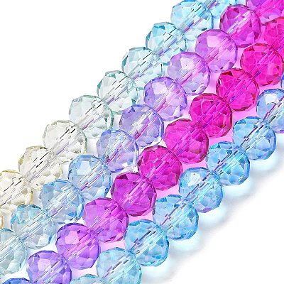 Transparent Painted Glass Beads Strands X1-DGLA-A034-T8mm-A14-1