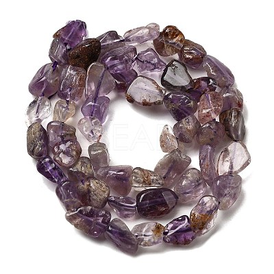 Natural Purple Phantom Quartz Purple Lodolite Quartz Beads Strands X-G-E483-69-1