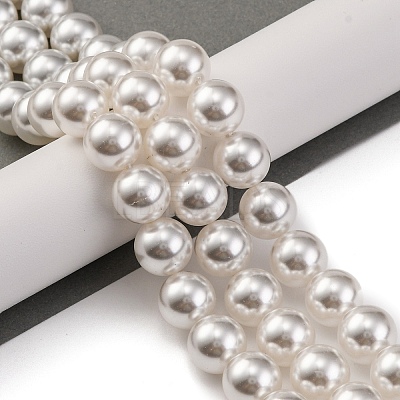 Baking Paint Pearlized Glass Pearl Round Bead Strands PEAR-H019-02E-04-1