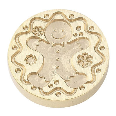 Christmas Series Wax Seal Brass Stamp Head AJEW-M037-01G-21-1