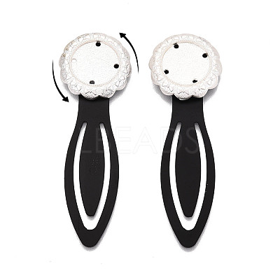 Alloy & Iron Bookmark Cabochon Settings PALLOY-N184-03S-1
