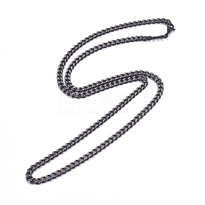 Men's 304 Stainless Steel Cuban Link Chain Necklaces X-NJEW-G340-07B-1